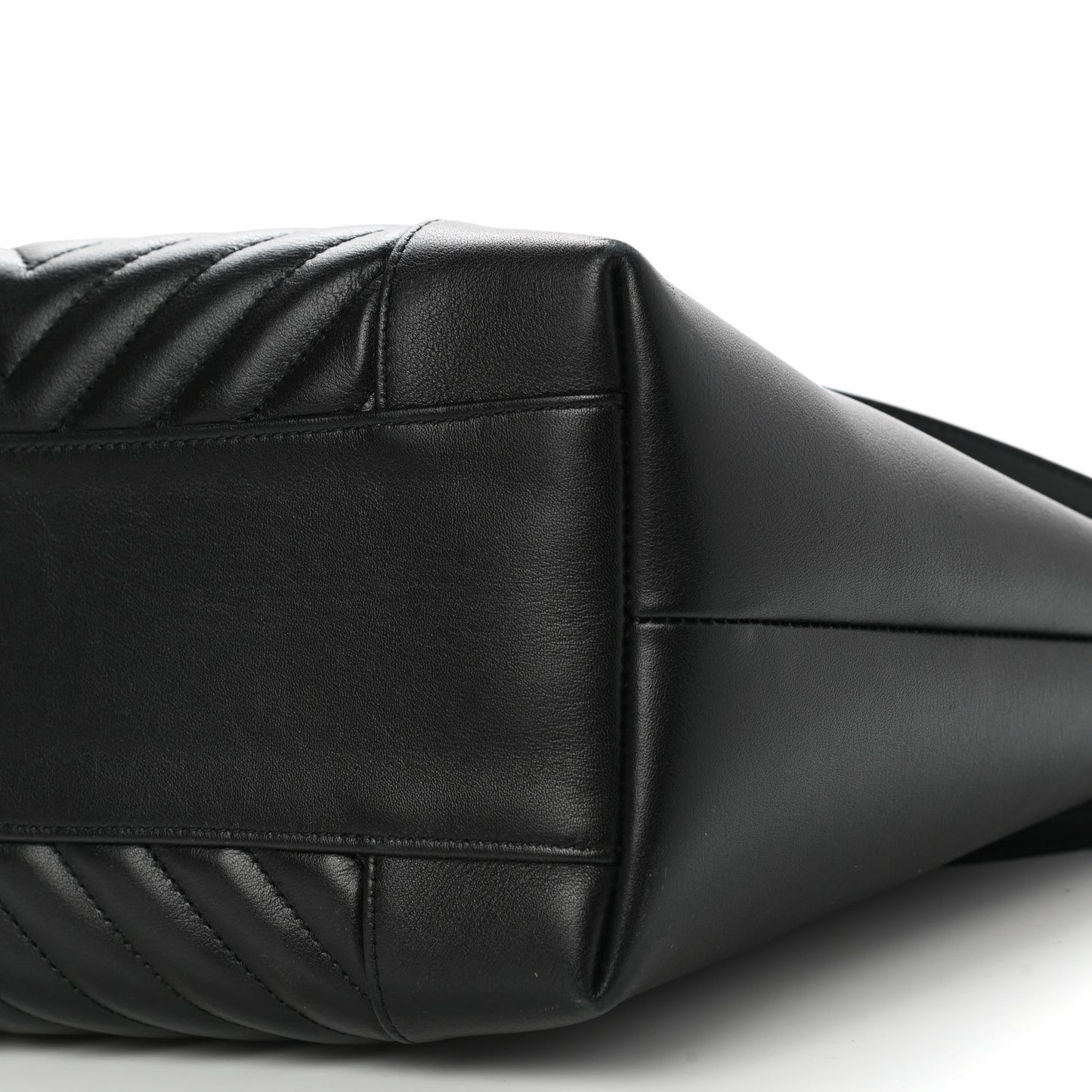 Calfskin Quilted Large Daily Shopping Bag Black