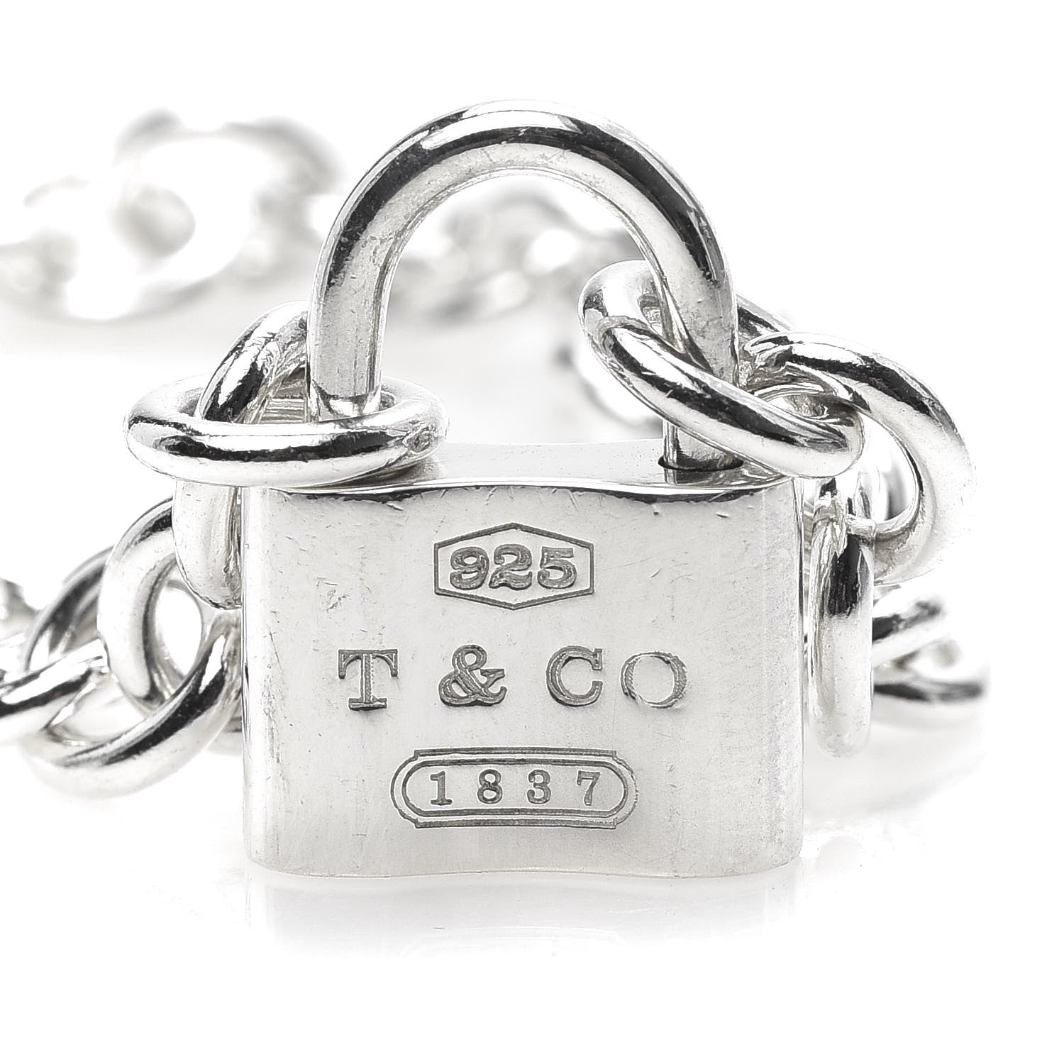 Tiffany Sterling Silver 1837 Lock Charm Bracelet 4 of 8