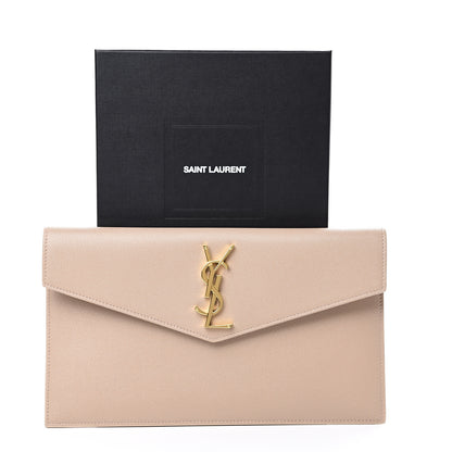 Saint Laurent Grain De Poudre Uptown Pouch Dark Beige 7 of 7