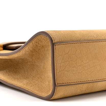 Saint Laurent Smooth Calfskin Suede Crocodile Embossed Manhattan Shoulder Bag Tan 10 of 12