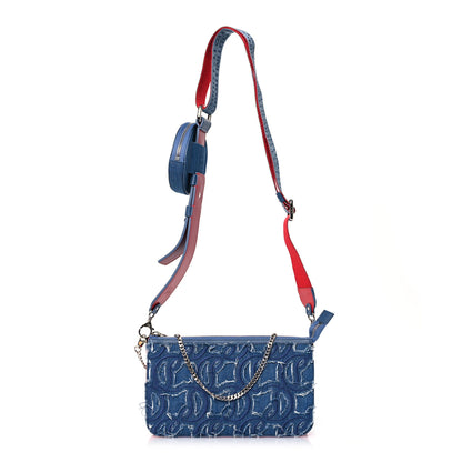 Christian Louboutin Denim Loubila Chain Hybrid Crossbody Blue 1 of 10
