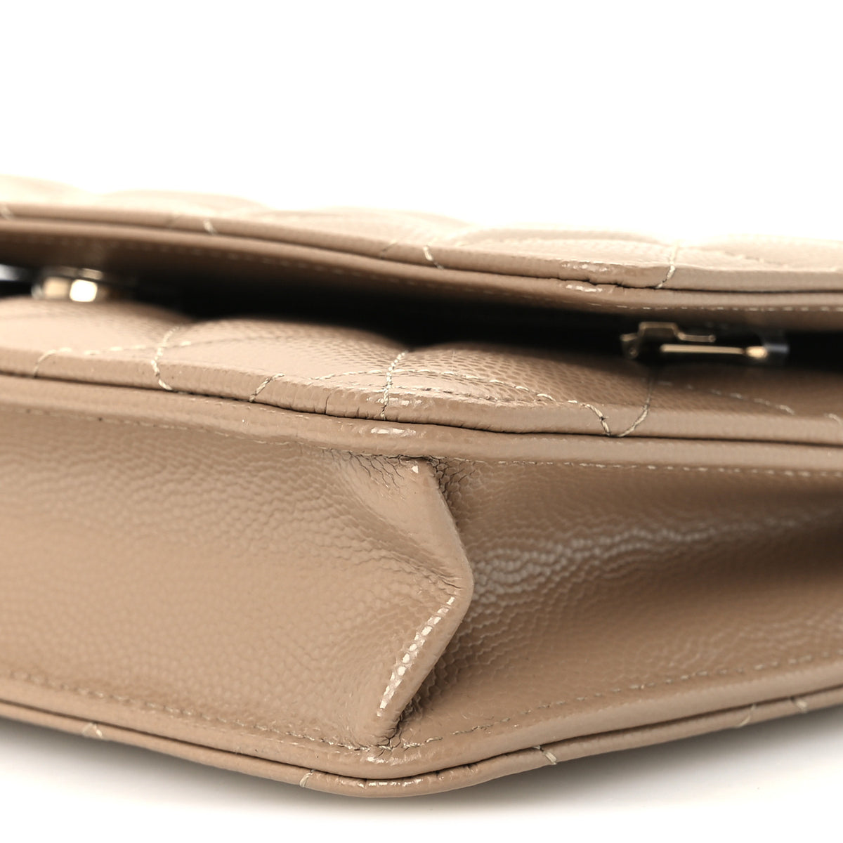 Chanel Caviar Quilted Wallet on Chain WOC Dark Beige 11 of 12