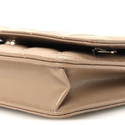 Chanel Caviar Quilted Wallet on Chain WOC Dark Beige 11 of 12