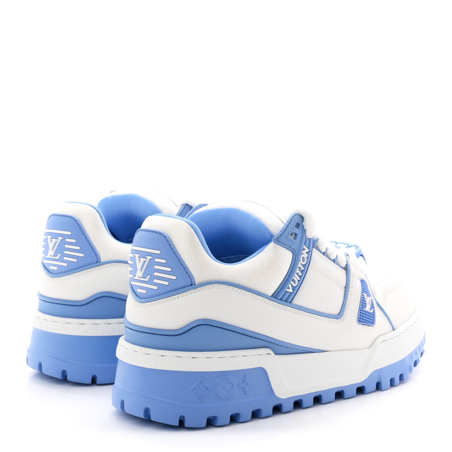 Louis Vuitton Calfskin Womens LV Trainer Maxi Sneakers 38 Bleu Ciel 5 of 12