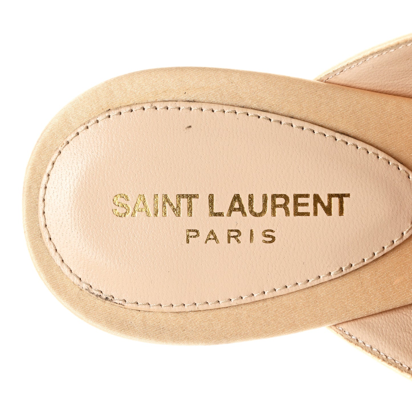 Crepe Satin Blanco 60 Feathered Mule Sandals 37.5 Beige