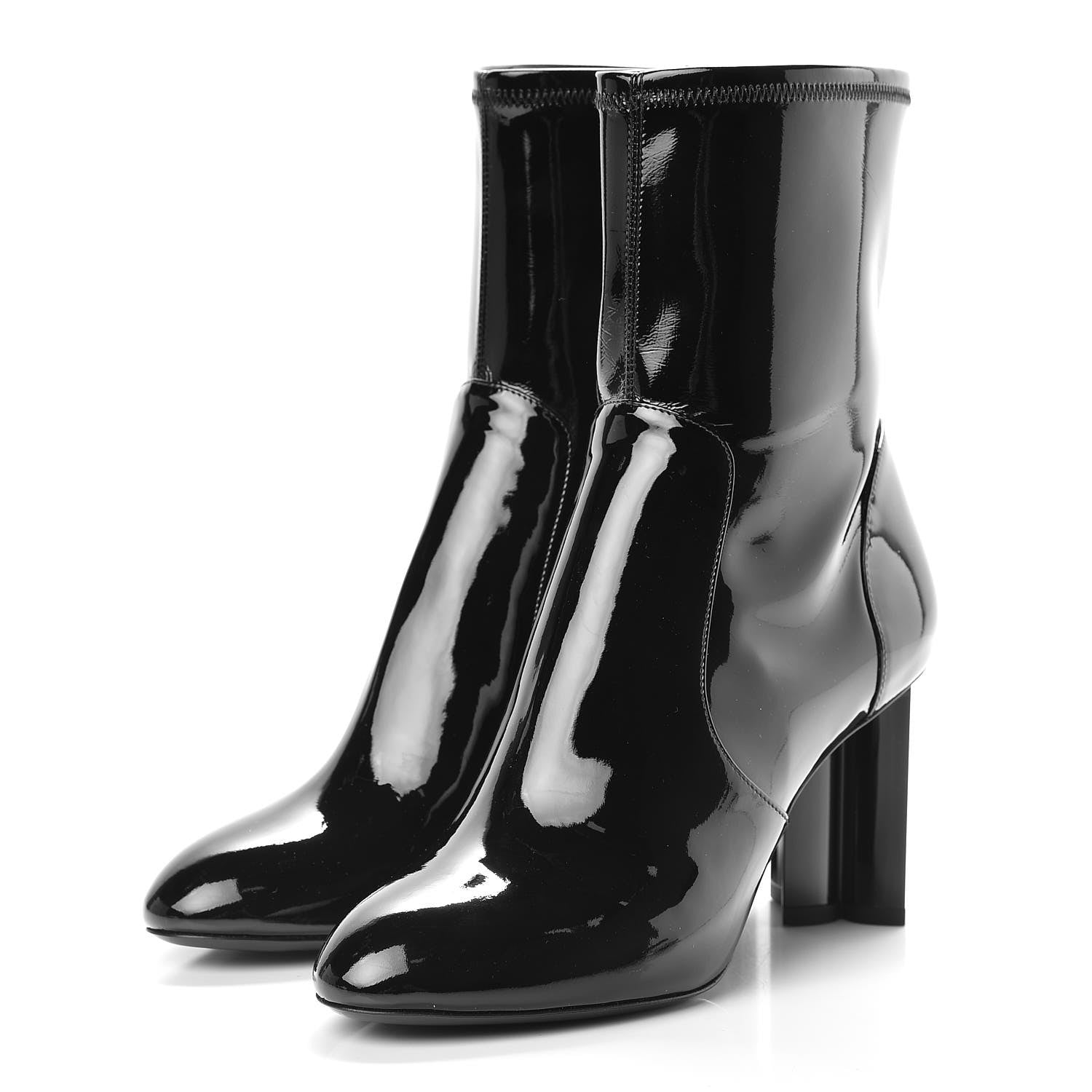 Louis Vuitton Patent Silhouette Ankle Boots 37.5 Black 3 of 7