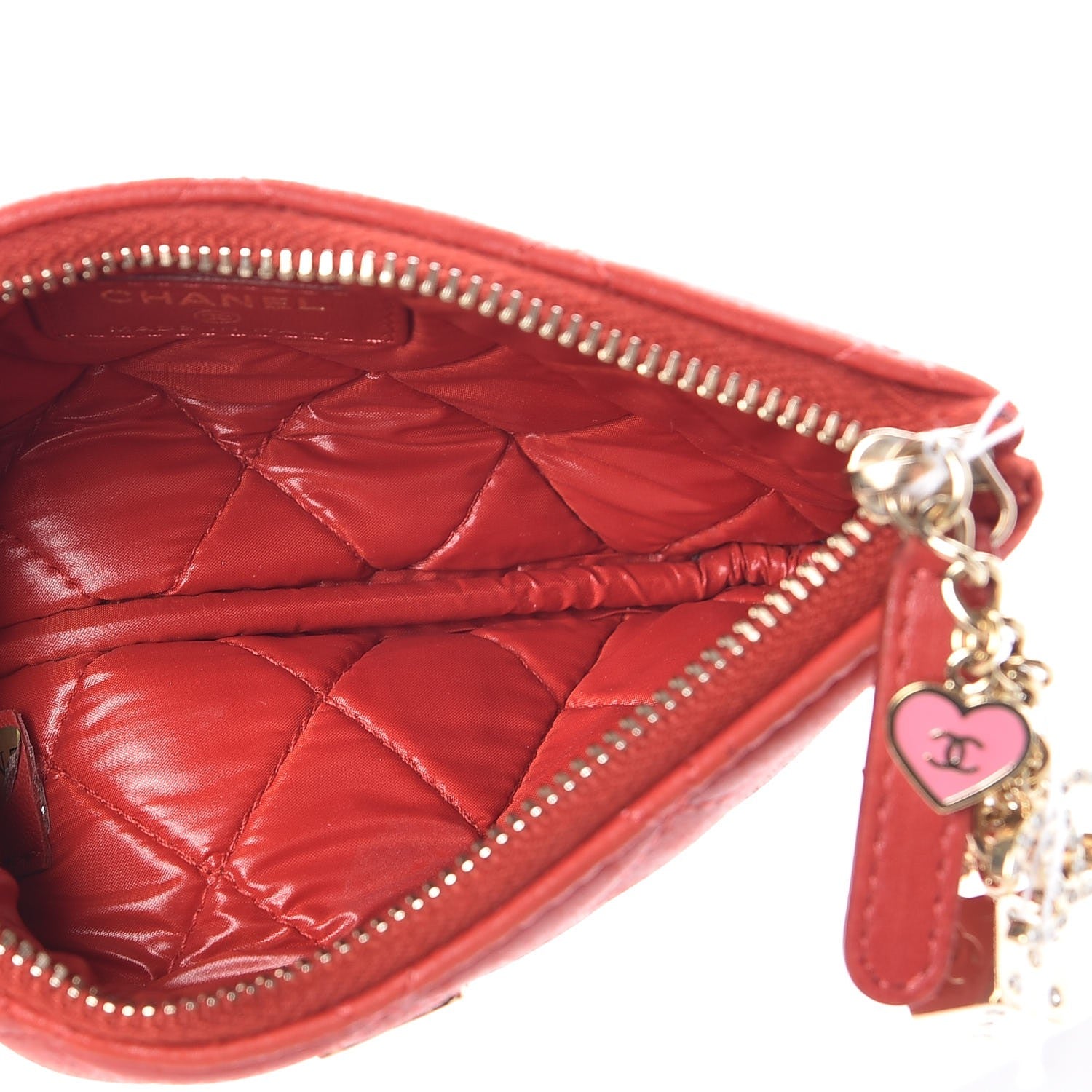 Chanel Lambskin Quilted Small Casino Cosmetic Case Red 5 of 10