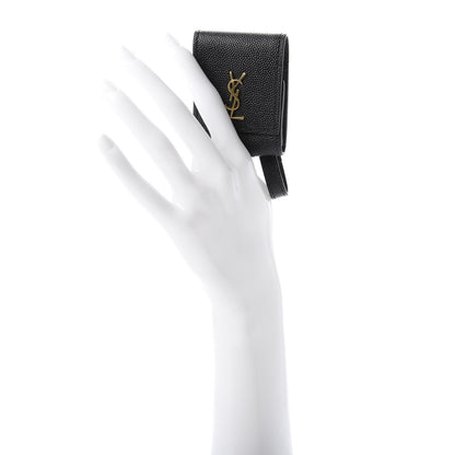 Saint Laurent Grain De Poudre Monogram Airpods Case Black 2 of 6