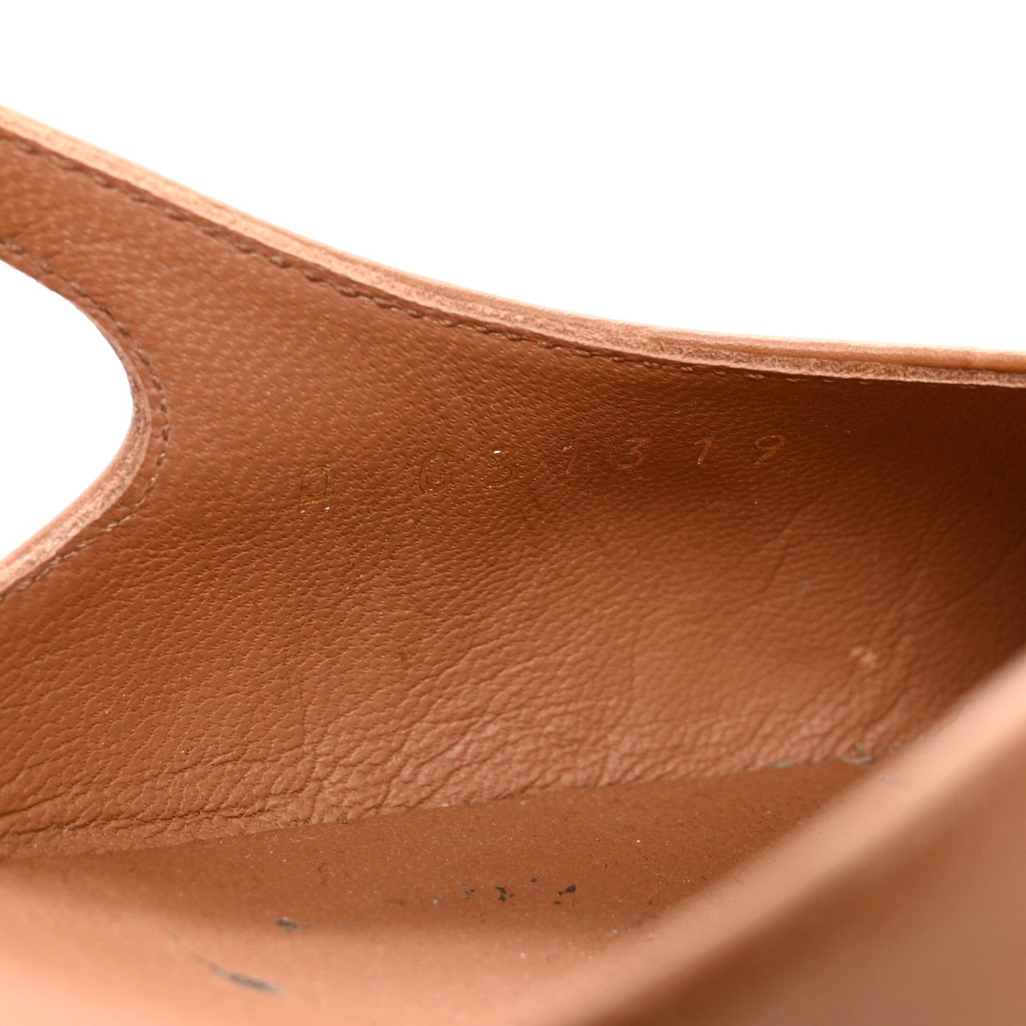 Calfskin Crocodile Embossed Patent Cap Toe CC Slingback Flats 39 Light Brown Black