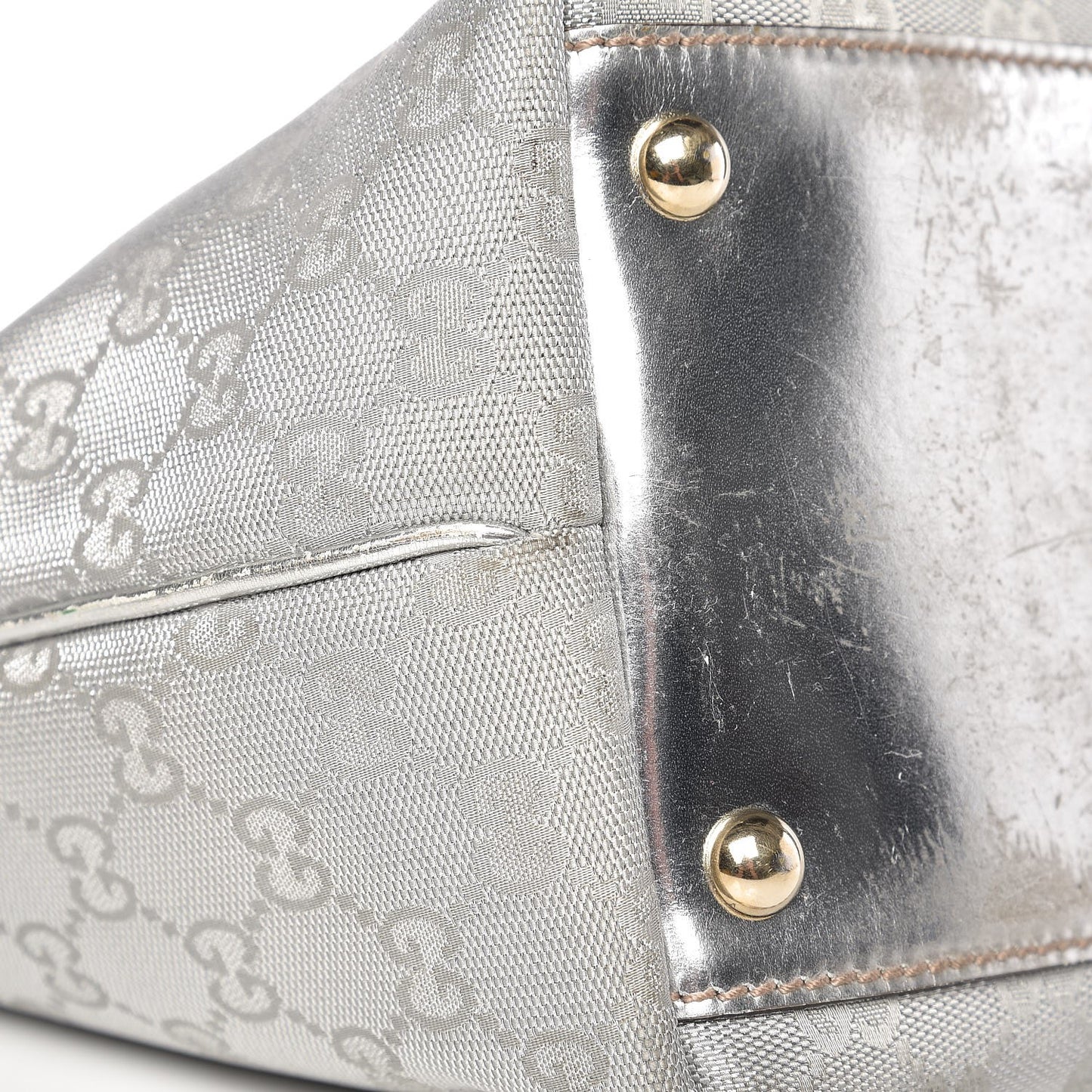 Metallic Monogram New Britt Medium Tote Silver