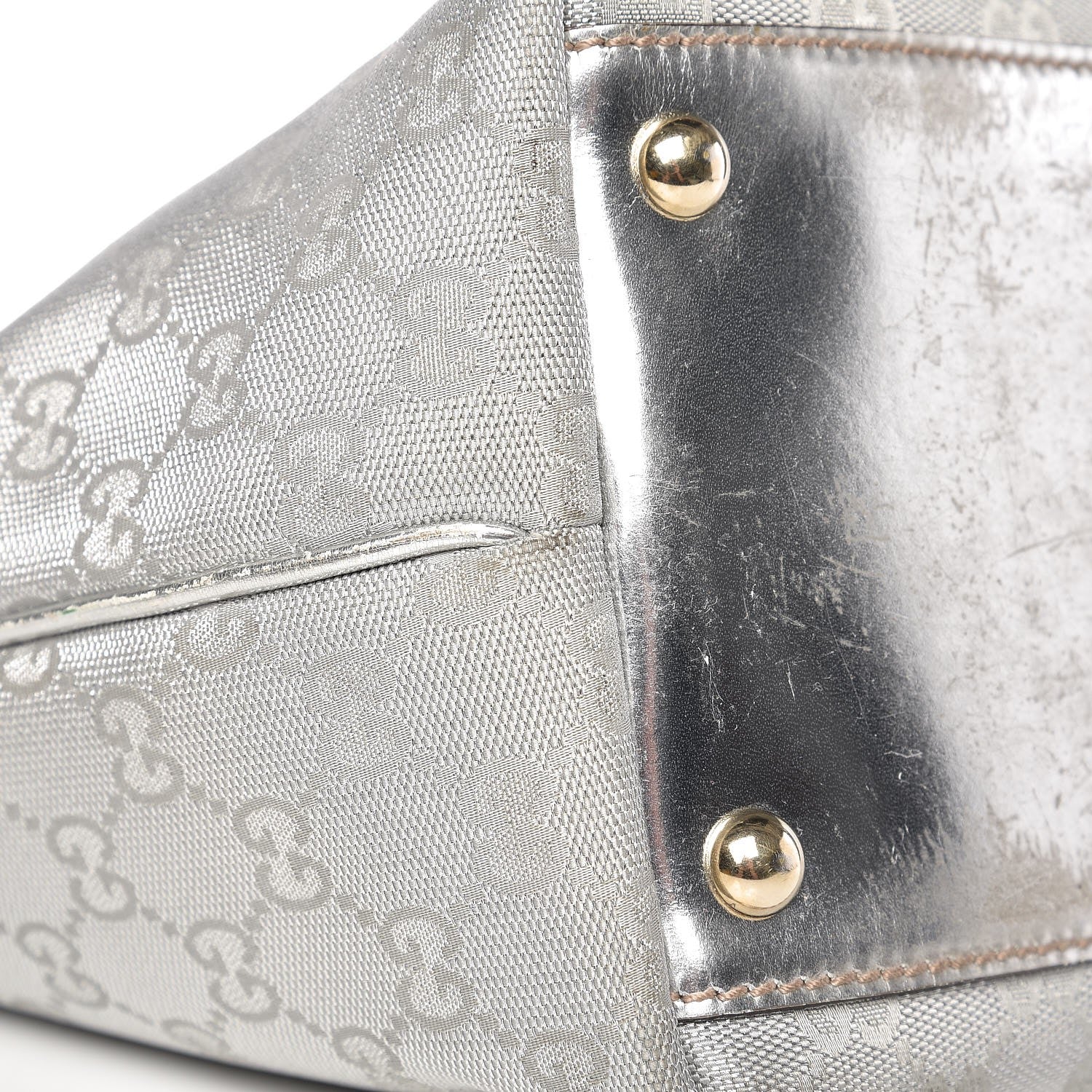 Gucci Metallic Monogram New Britt Medium Tote Silver 10 of 14