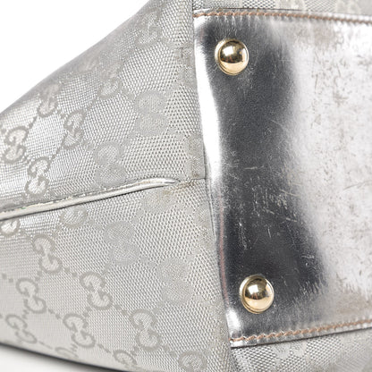 Gucci Metallic Monogram New Britt Medium Tote Silver 10 of 14