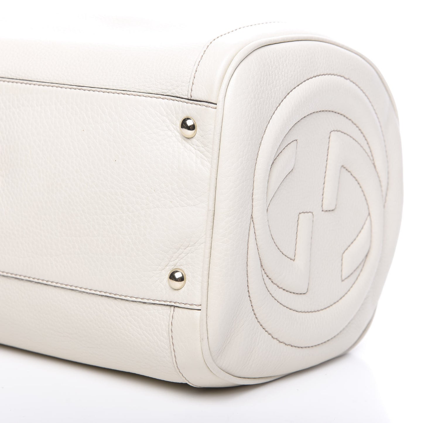Pebbled Calfskin Medium Soho Boston Off White