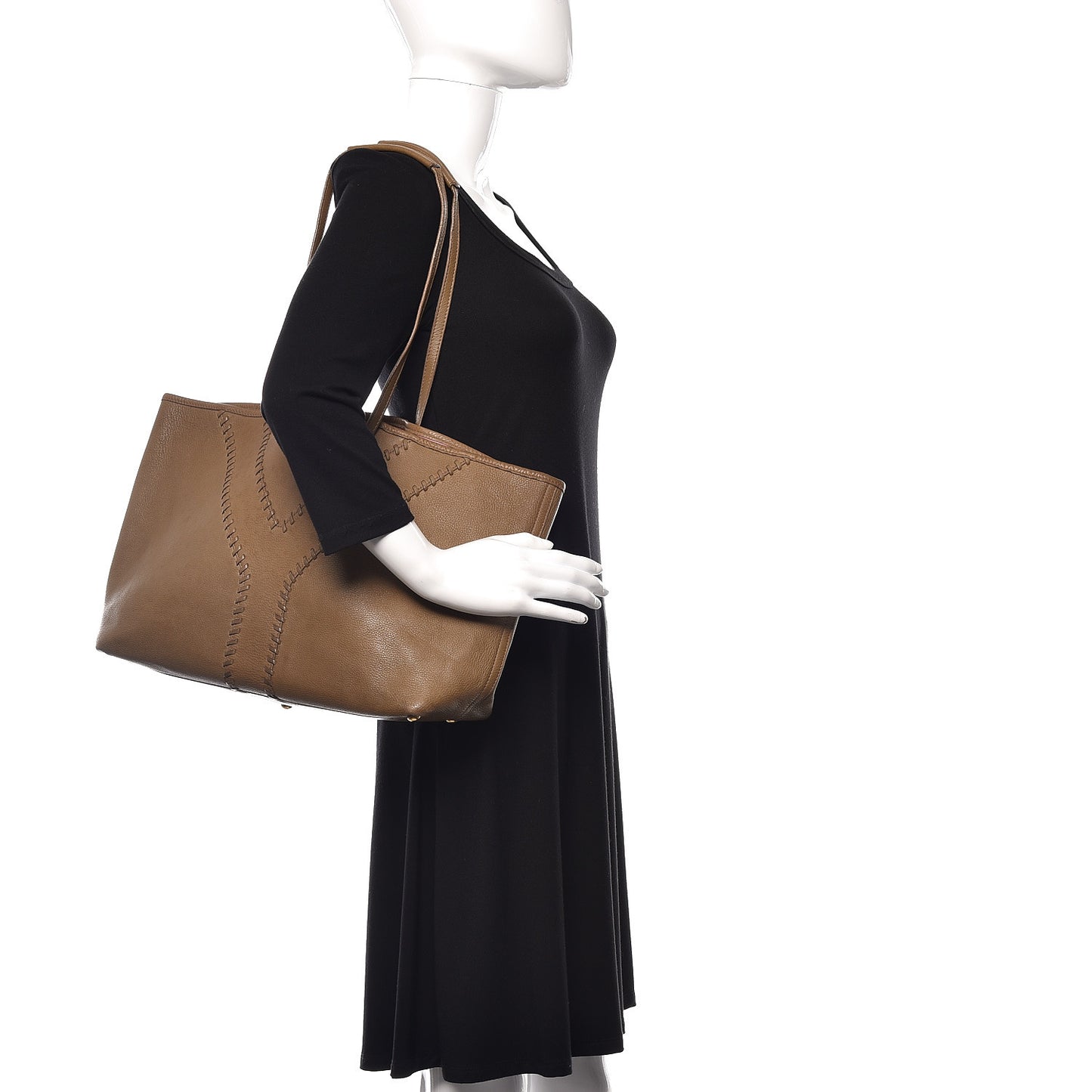 Calfskin Medium Neo Double Reversible Tote Dark Beige Pink