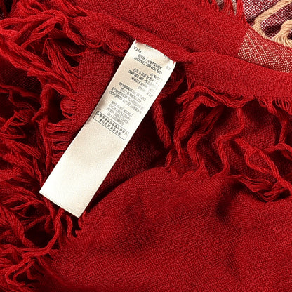 Burberry Merino Wool Check Square Scarf Red 5 of 6