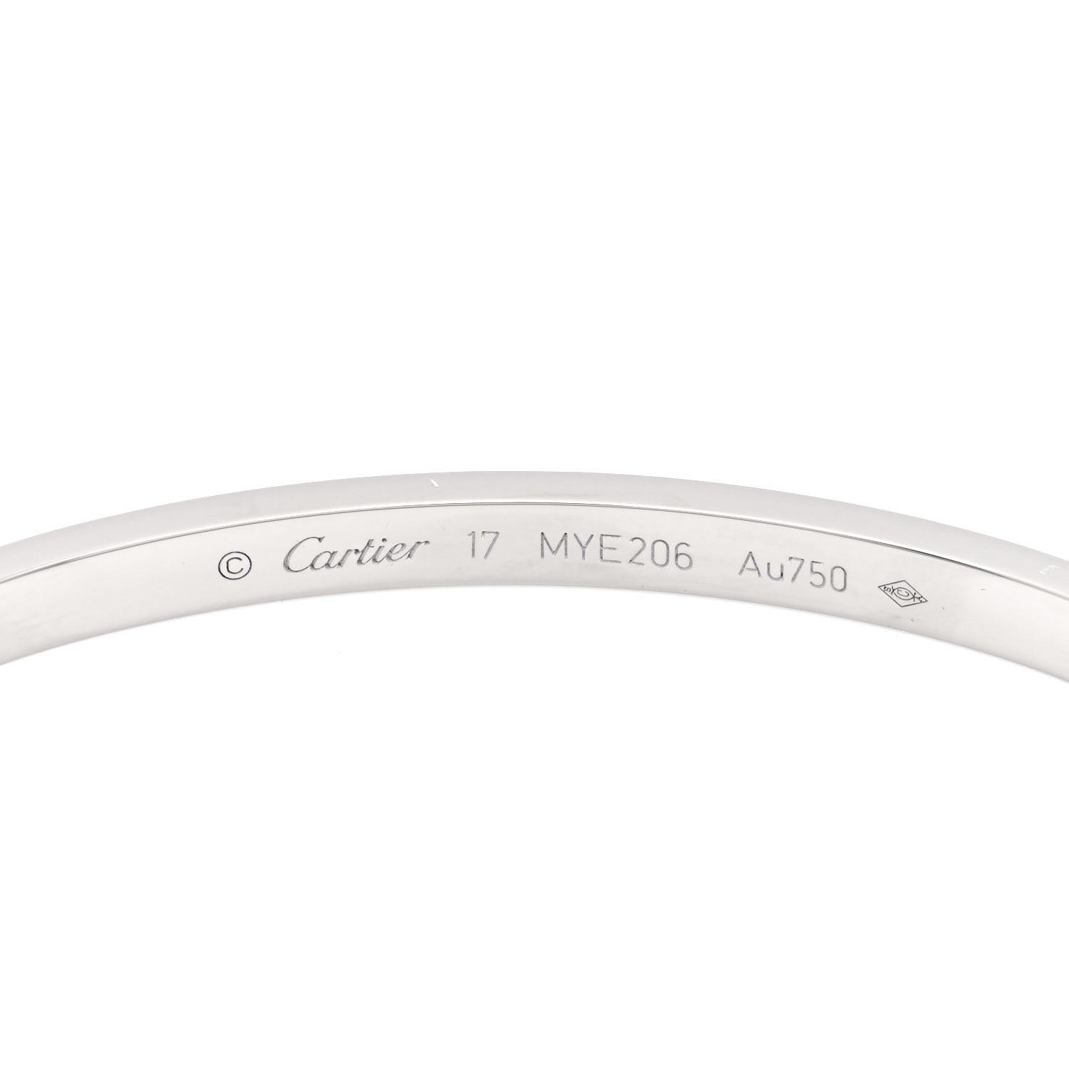 Cartier 18K White Gold 6 Diamond Small LOVE Bracelet 17 4 of 6