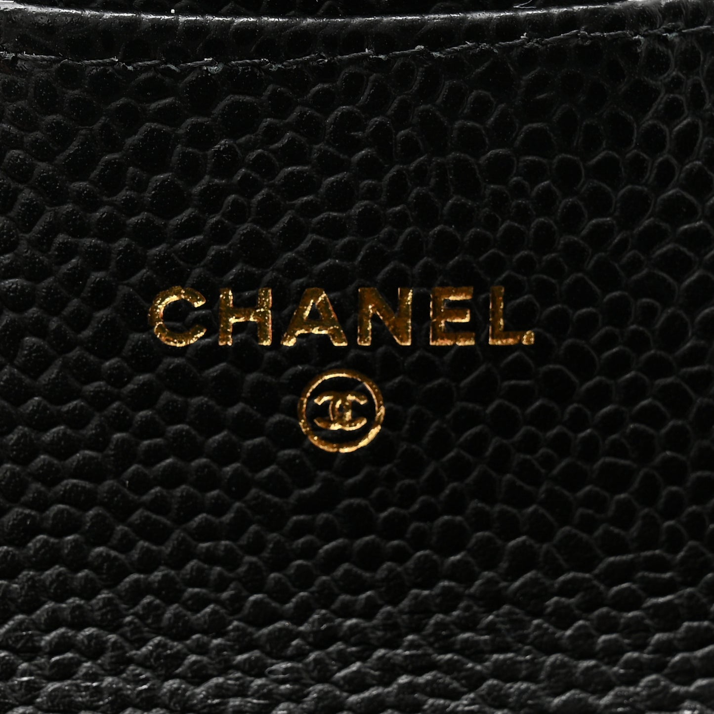Caviar Quilted Flap Card Holder Wallet Black