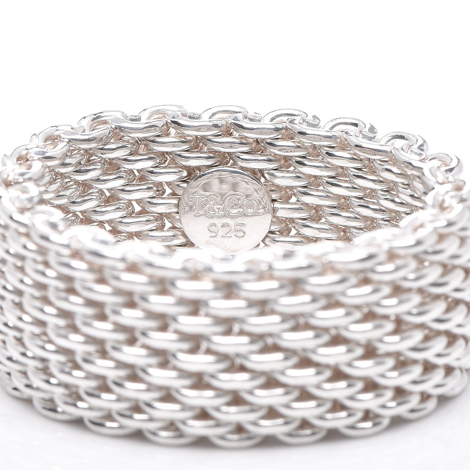 Tiffany Sterling Silver Somerset Mesh Ring 54 7 4 of 4