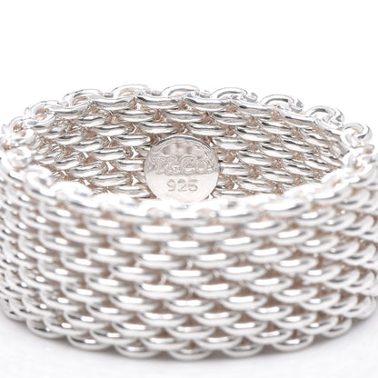 Tiffany Sterling Silver Somerset Mesh Ring 54 7 4 of 4