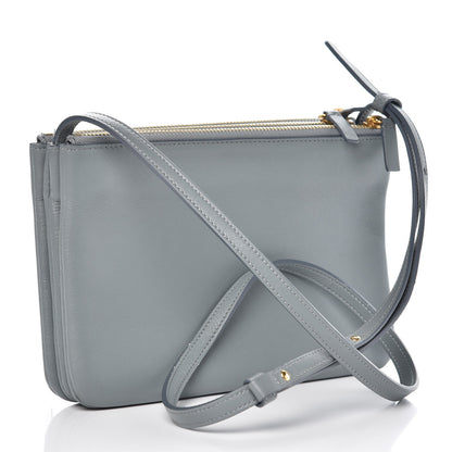 Celine Lambskin Small Trio Crossbody Bag Storm 3 of 10