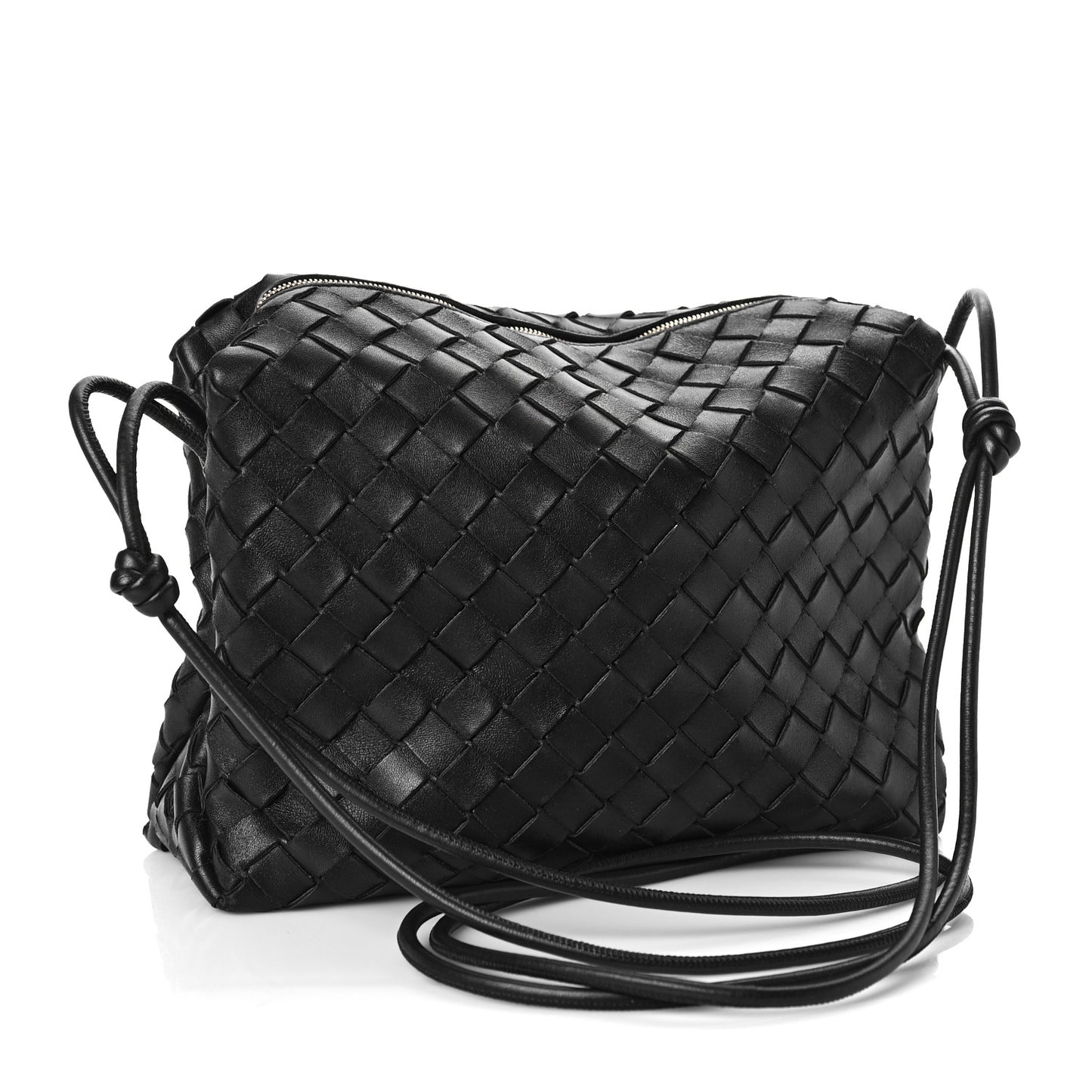 Nappa Intrecciato Medium Loop Camera Bag Black