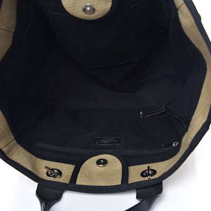 Chanel Canvas Large Deauville Tote Beige Black 5 of 11