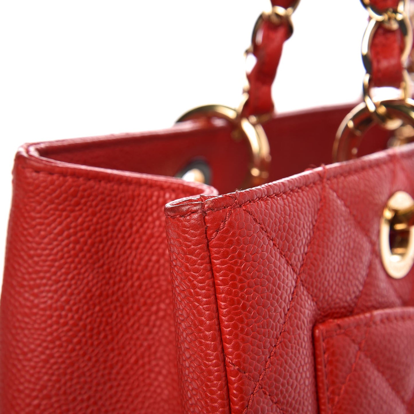Caviar Quilted Grand Shopping Tote GST Red