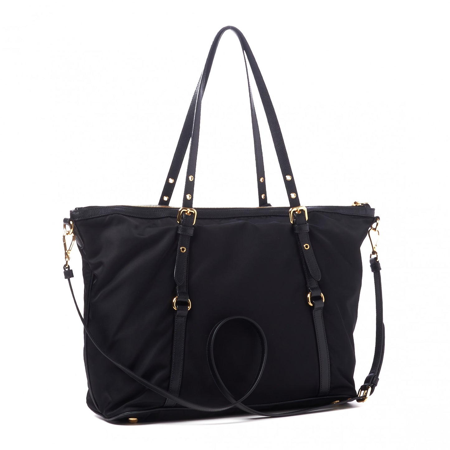 Tessuto Nylon Saffiano Tote Black