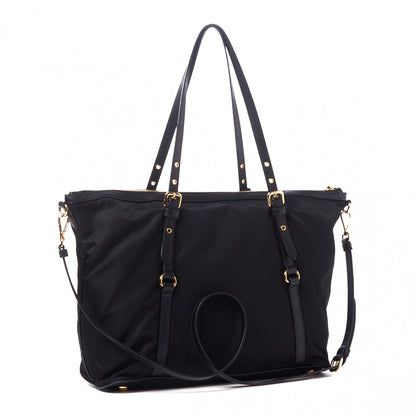 Prada Tessuto Nylon Saffiano Tote Black 2 of 8
