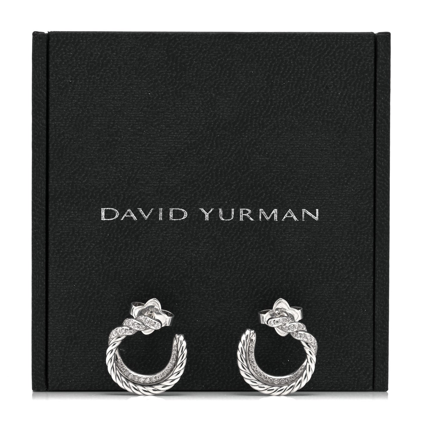 Sterling Silver Diamond Continuance Hoop Earrings