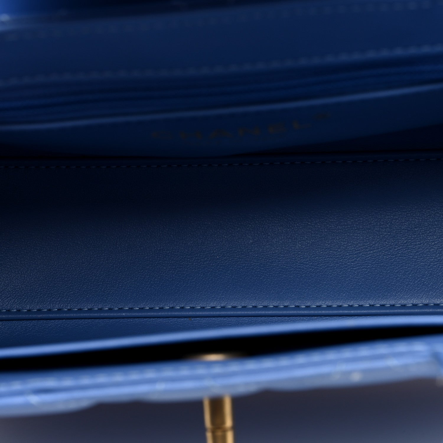 Chanel Shiny Aged Calfskin Quilted Nano Kelly Shopper Blue 5 of 10