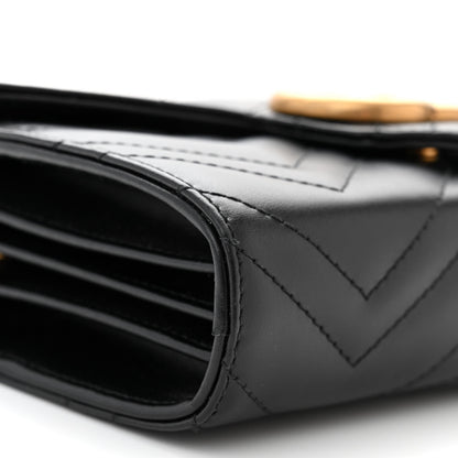 Gucci Calfskin Matelasse GG Marmont Chain Wallet Black 9 of 10