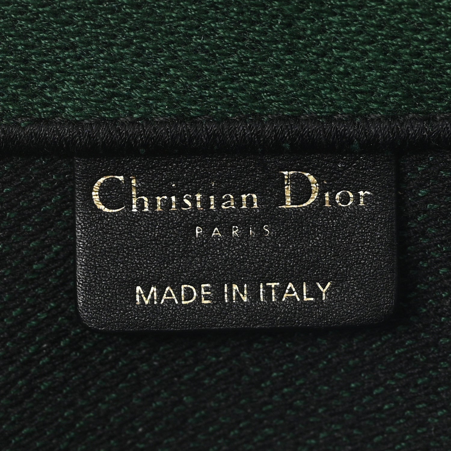 Christian Dior Canvas Embroidered Large Checkered Book Tote Black Green 5 of 11