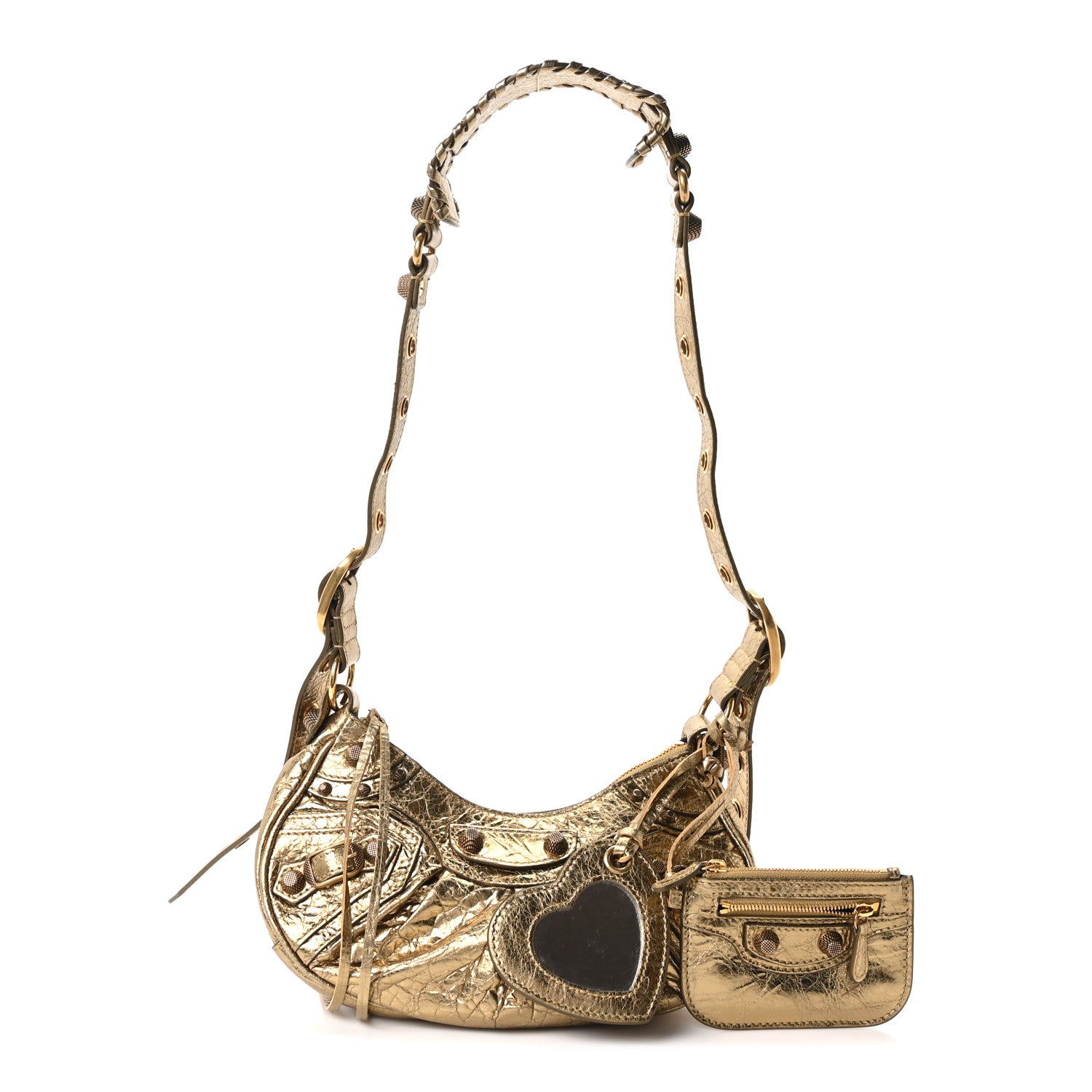 Balenciaga Metallic Agneau Arena Le Cagole Shoulder Bag XS Gold 3 of 11