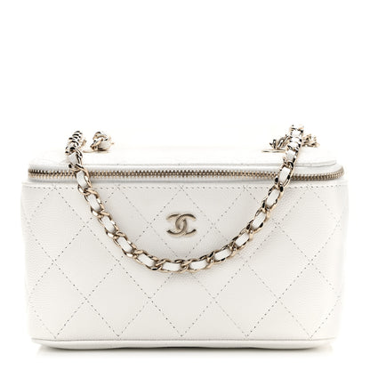 Chanel Caviar Quilted Small Vanity Case With Chain White 1 of 12