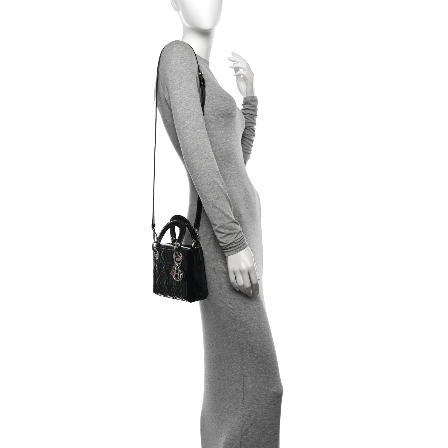 Christian Dior Patent Cannage Mini Lady Dior Black 2 of 11