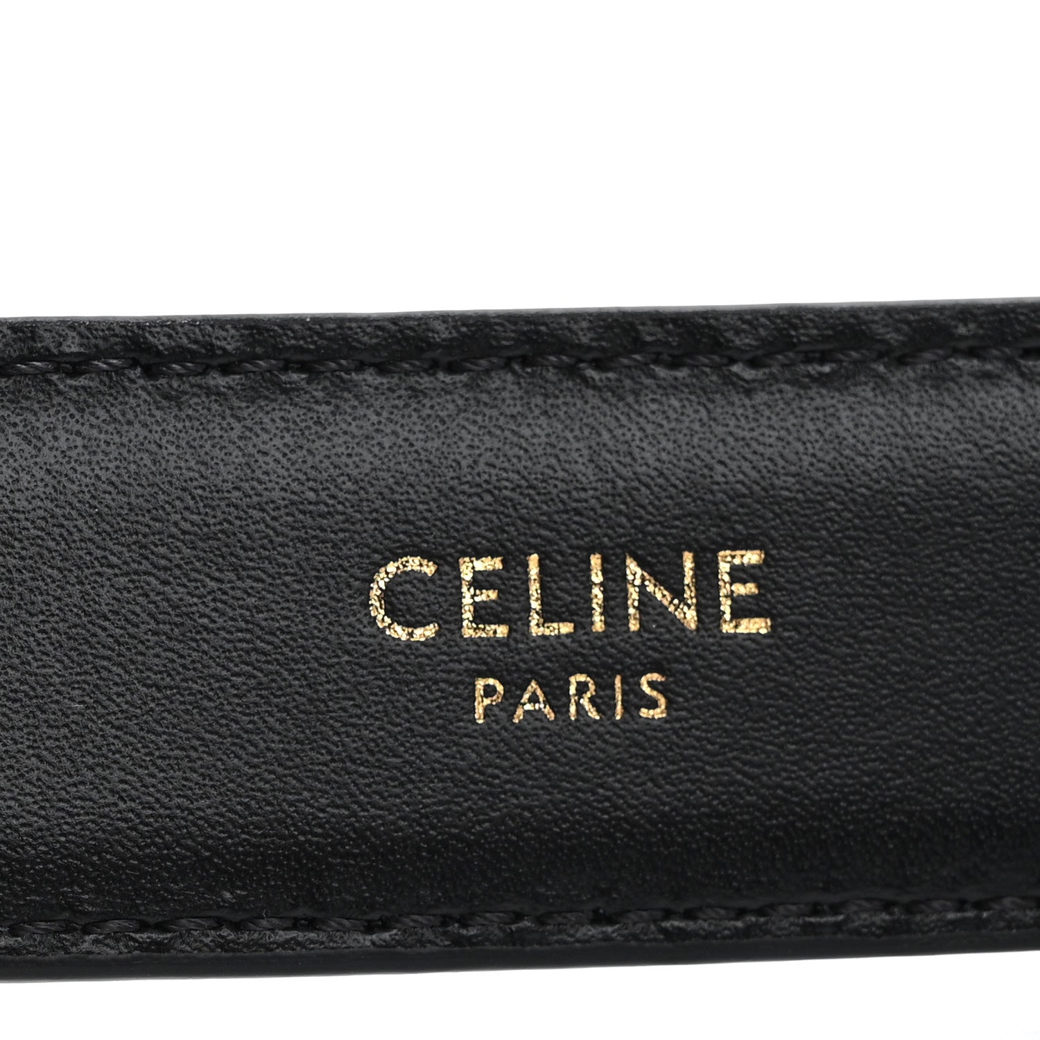 Celine Taurillon Calfskin Medium Triomphe Belt 85 34 Black 3 of 10