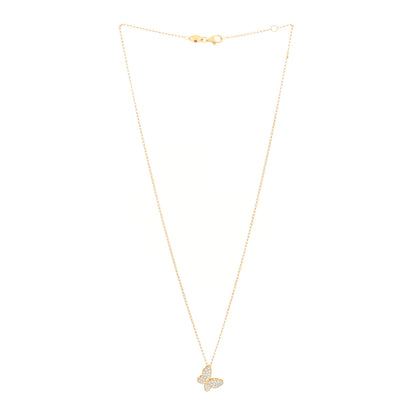 Roberto Coin 18K Yellow Gold Diamond Princess Butterfly Pendant Necklace 3 of 5