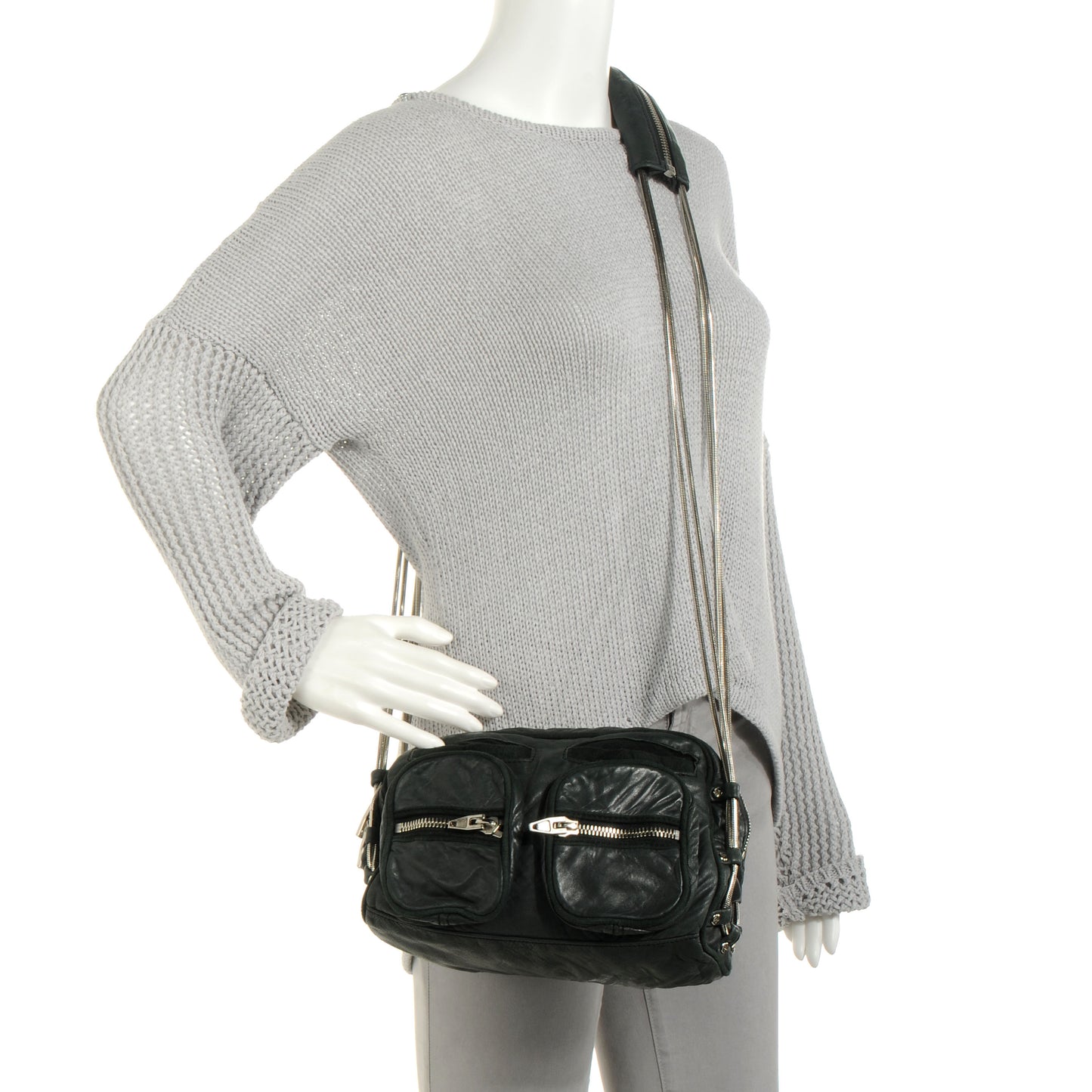 Washed Lambskin Brenda Chain Black