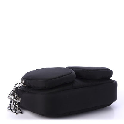 Prada Tessuto Nylon Double Pocket Wristlet Pouch Black Fuoco 4 of 9