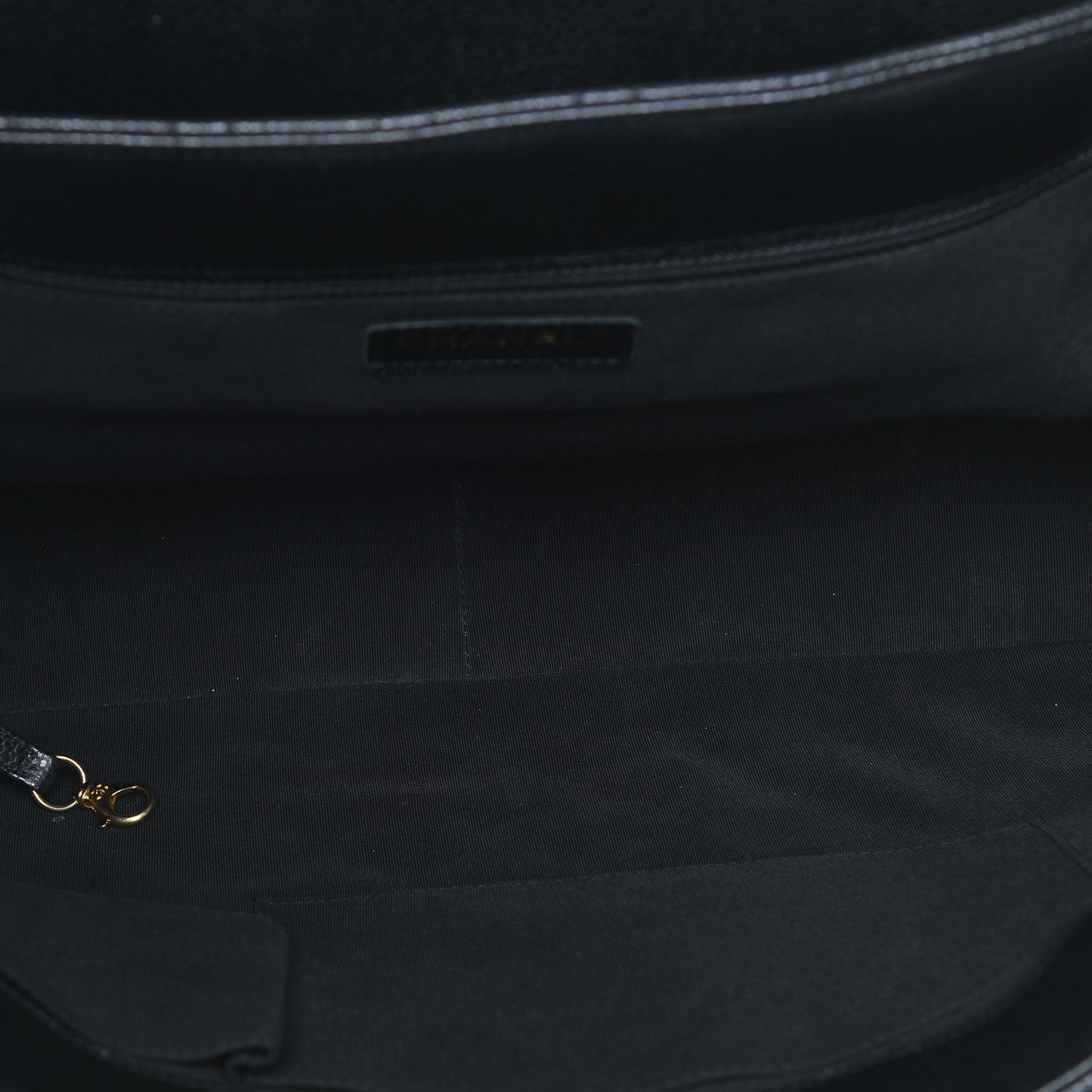 Caviar Quilted Flap Tote Black
