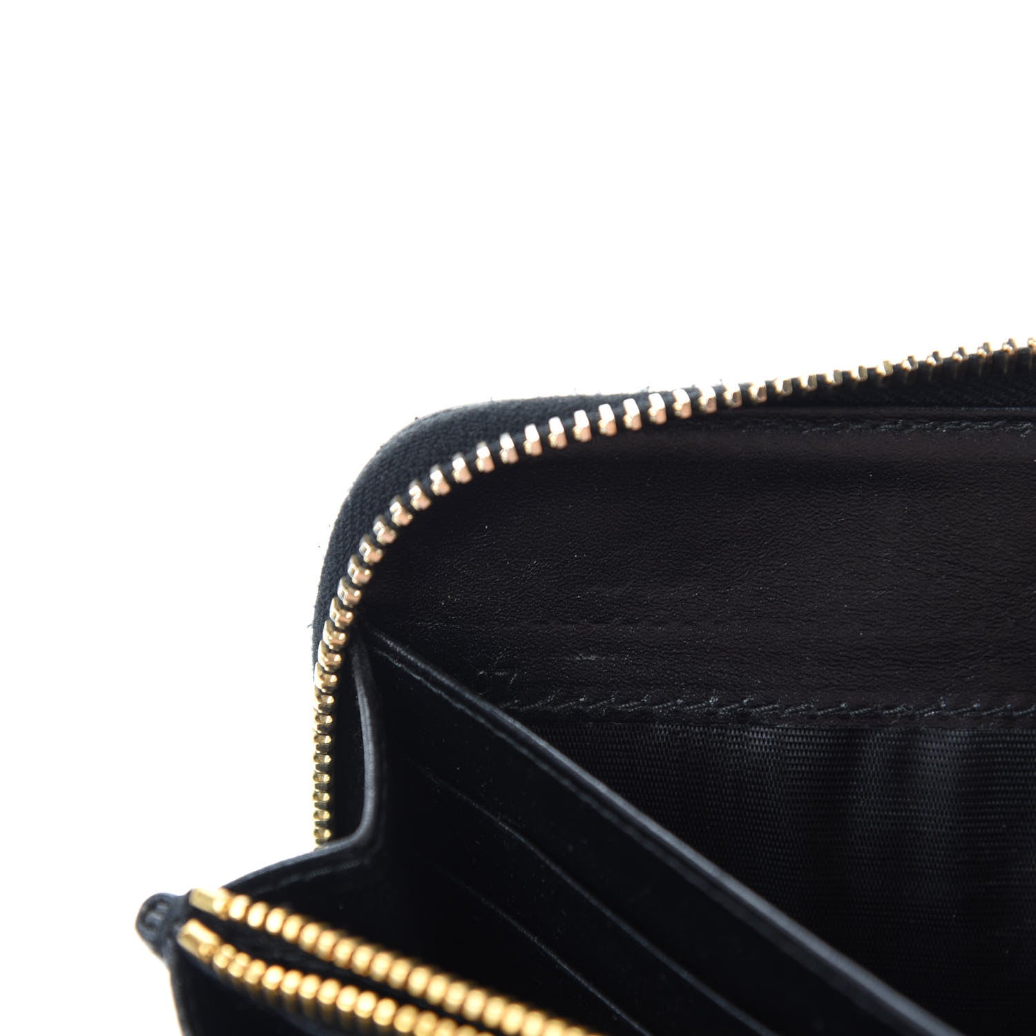 Miu Miu Vernice Crocodile Embossed Calfskin Zip Around Wallet Black 9 of 9