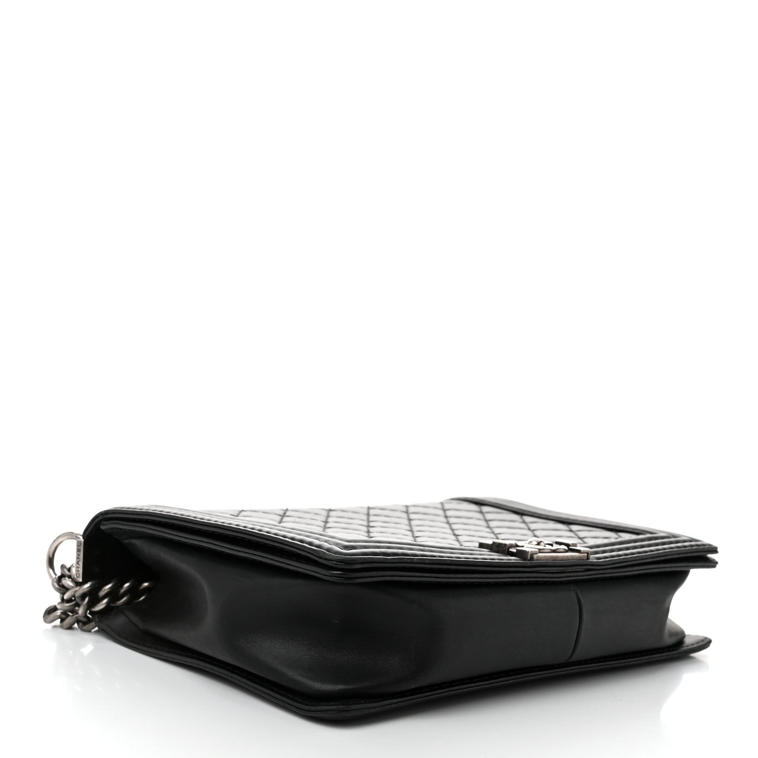 Chanel Calfskin Double Stitch Large Boy Flap Black 4 of 12