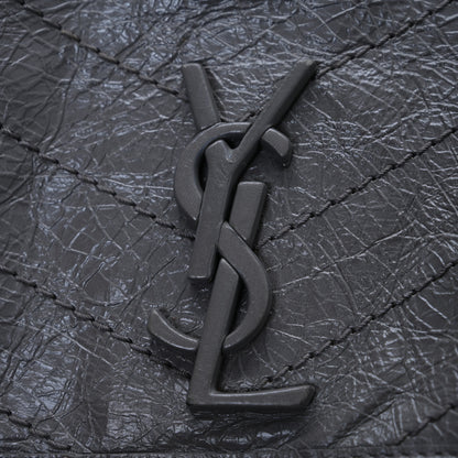 Saint Laurent Crinkled Calfskin Matelasse Monogram Large Niki Chain Satchel Fog 11 of 13