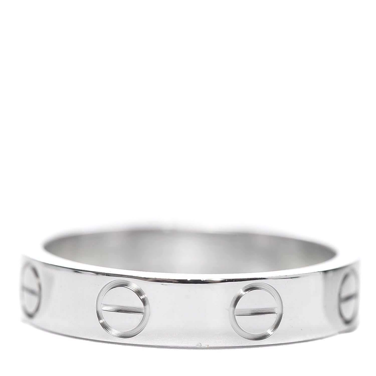 Cartier 18K White Gold 3.5mm LOVE Wedding Band Ring 47 4 3 of 4