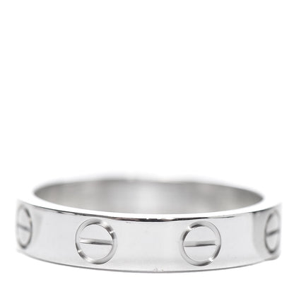 Cartier 18K White Gold 3.5mm LOVE Wedding Band Ring 47 4 3 of 4