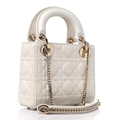 Christian Dior Lambskin Cannage Mini Lady Dior White 3 of 10