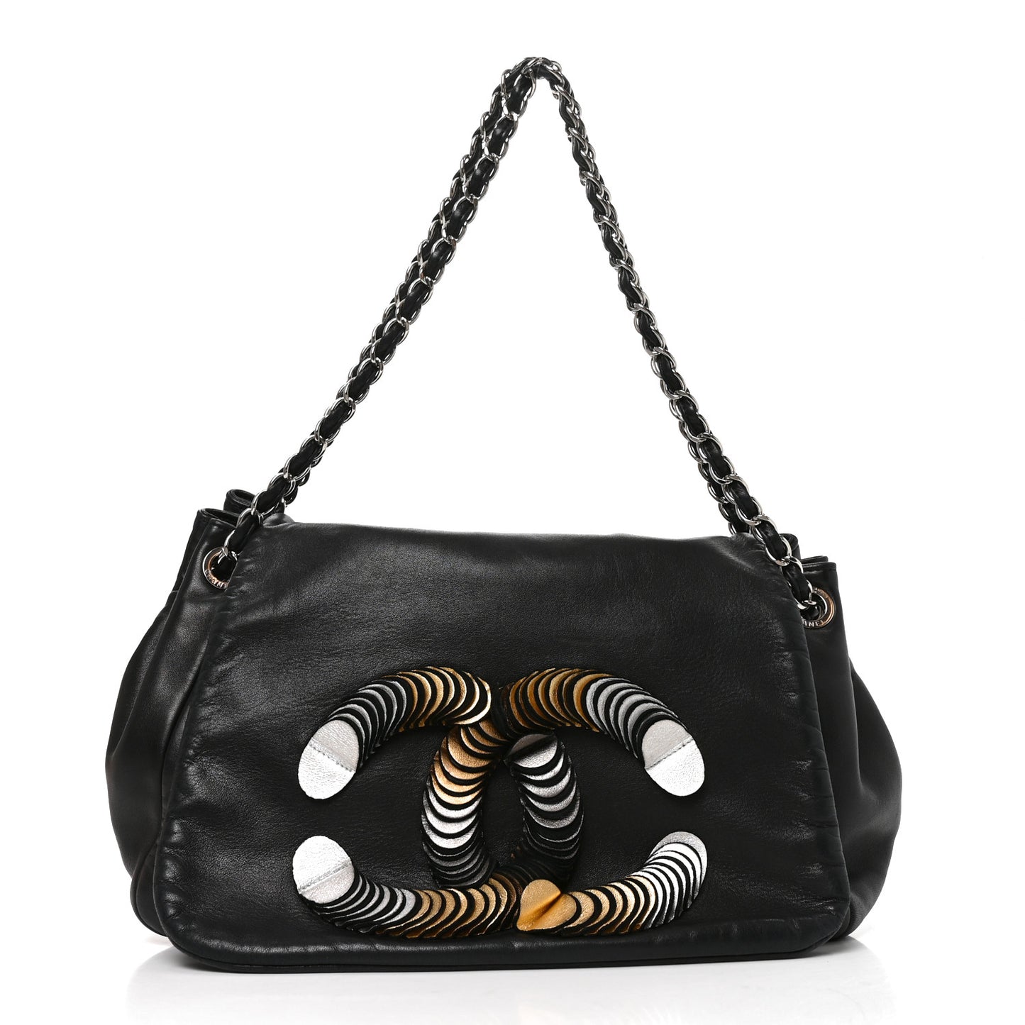 Lambskin CC Disc Accordion Flap Black