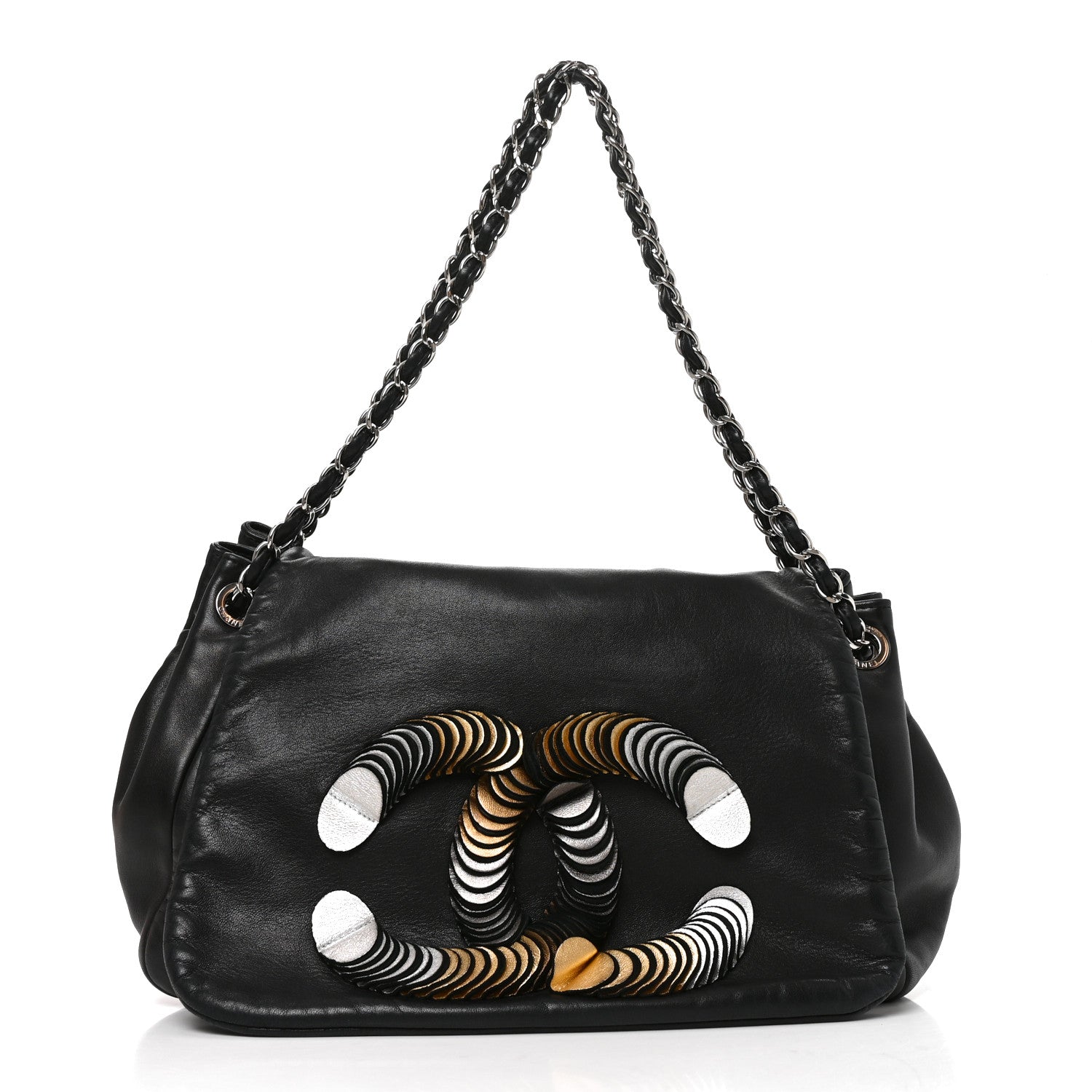 Chanel Lambskin CC Disc Accordion Flap Black 1 of 10