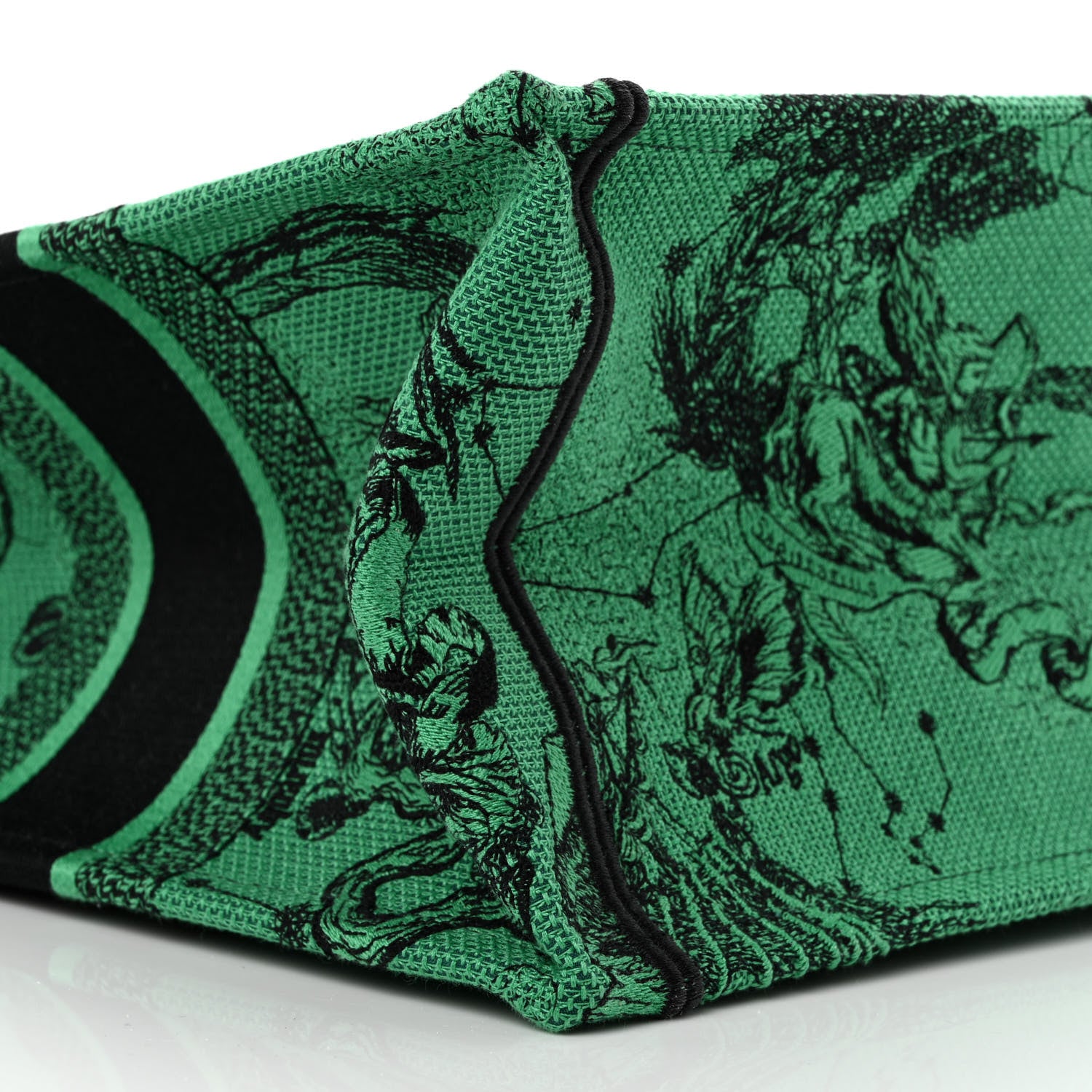 Christian Dior Canvas Embroidered Medium Zodiac Toile De Jouy Book Tote Green 9 of 10